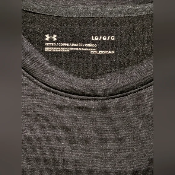 Under Armour UA Base 2.0 ColdGear Fitted Crew Shirt Men's Large Black - Picture 3 of 7